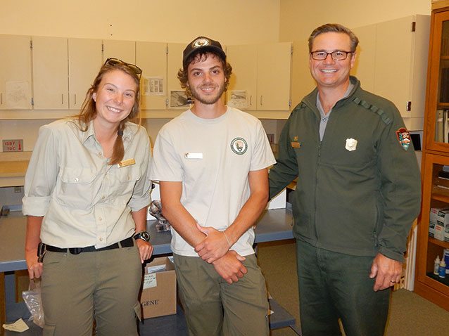 Interns in geology lab Interns in geology lab