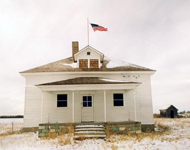 School District #1 in the snow, Nicodemus, Kansas