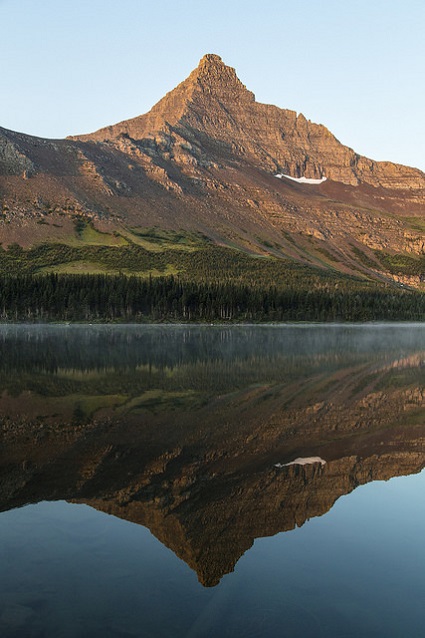 Flinsch Peak in Glacier National Park (MT) is a glacially-shaped horn