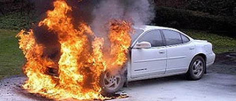 Car on fire Car on fire