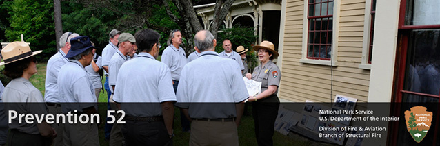 The staff of the NPS Structural Fire program learn about the history of The Wayside Home.