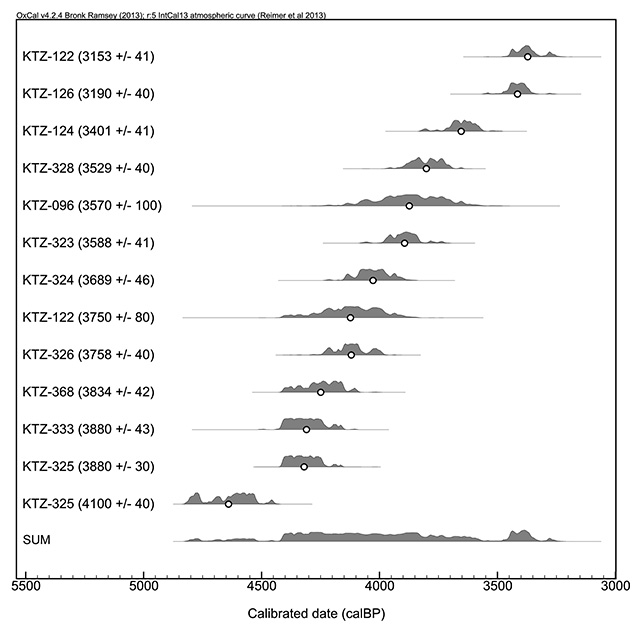 a chart of numerous rows of data with lines or squiggles of some kind