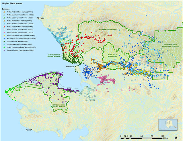 map of northwest alaska with park units outlined and dots all over the map map of northwest alaska with park units outlined and dots all over the map