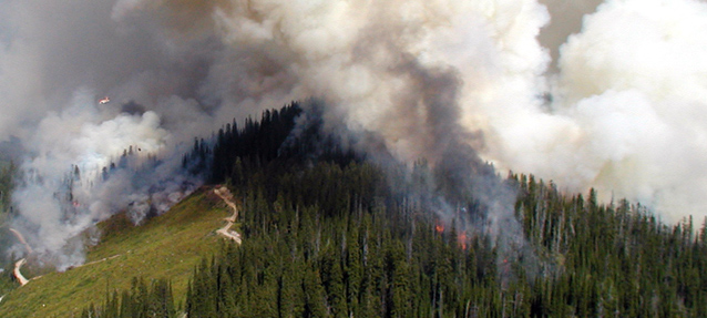 Uphill burning at Glacier National Park, Montana.