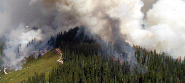 Uphill burning at Glacier National Park, Montana. Uphill burning at Glacier National Park, Montana.