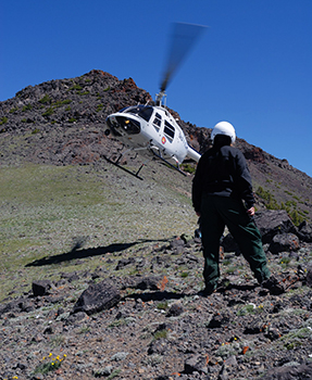 helicopter assisting photographer