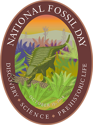 2014 NFD artwork featuring an ancient reptile, known as an aetosaur.