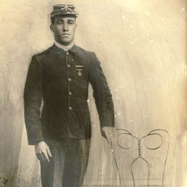 Photo of unidentified African American soldier from 9th U.S. Cavalry Photo of unidentified African American soldier from 9th U.S. Cavalry