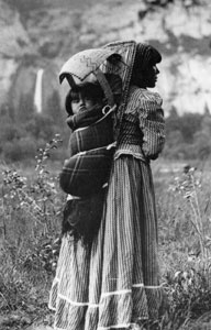 young Mono Lake Palute mother and child