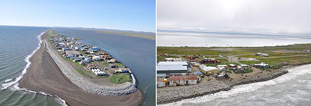 a small town on a tree-less peninsula surrounded by ocean a small town on a tree-less peninsula surrounded by ocean