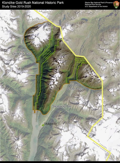 Map highlighting locations for mountain goat research Map highlighting locations for mountain goat research