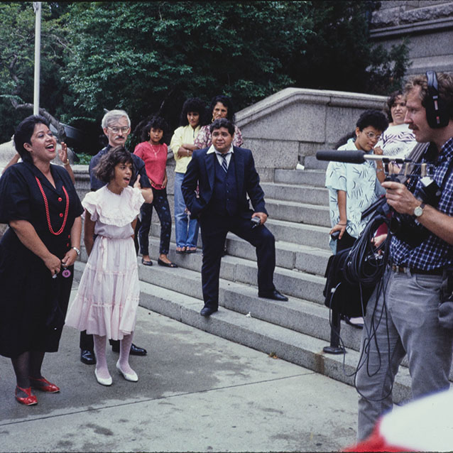 People singing at a Puerto Rican Festival in MA while being filmed. Photo by M Montano LOC