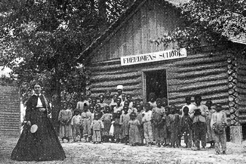 Photo of log building with 