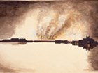Watercolor painting of Washington, D.C. burning in 1814