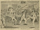 Congressmen attacking each other with sticks as others watch