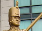 Large monument in shape of toy soldier