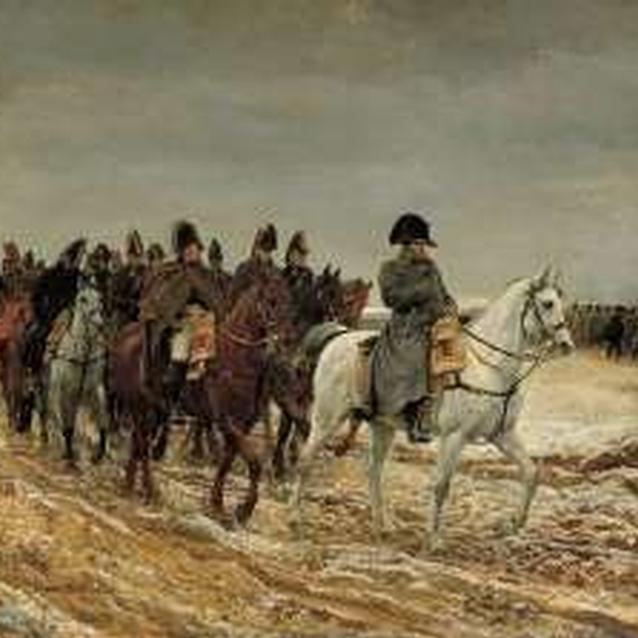 The painting "Le Campagne de France, 1814" showing Napoleon on horseback with his troops. An inspiration for the Robert Gould Shaw memorial. The painting "Le Campagne de France, 1814" showing Napoleon on horseback with his troops. An inspiration for the Robert Gould Shaw memorial.