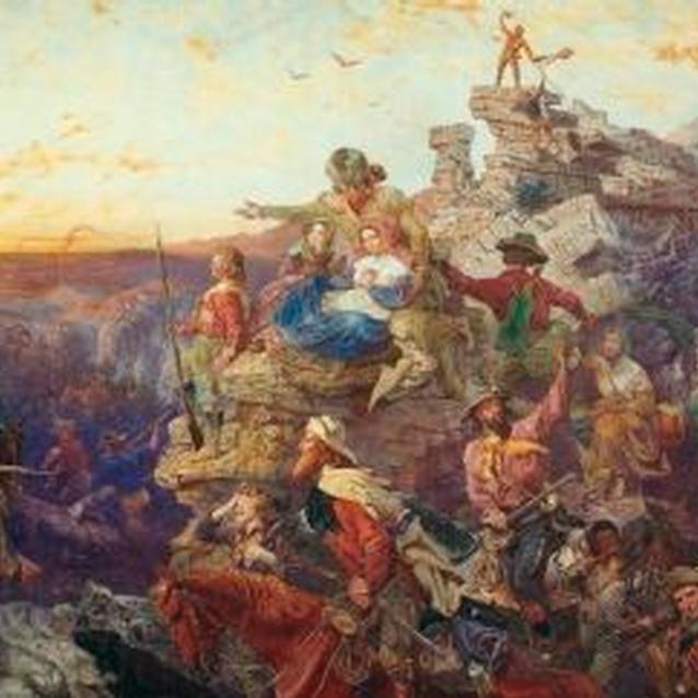 Painting Westward the Course of Empire Takes its Way showing settlers moving into the American west Painting Westward the Course of Empire Takes its Way showing settlers moving into the American west