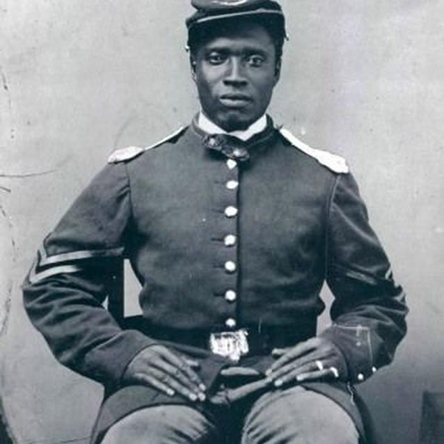 Photo of an unidentified soldier from the United States Colored Troops Photo of an unidentified soldier from the United States Colored Troops