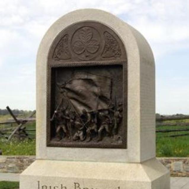 Photo of the Irish Brigade monument at Bloody Lane at Antietam.
