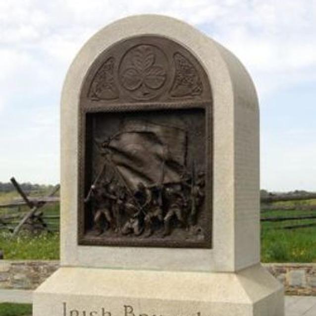 Photo of the Irish Brigade monument at Bloody Lane at Antietam. Photo of the Irish Brigade monument at Bloody Lane at Antietam.