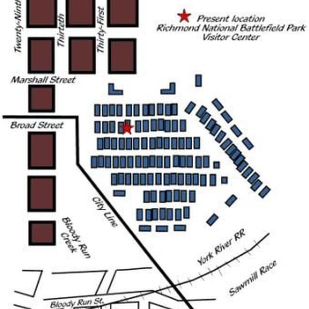 Map showing Chimborazo Hospital complex