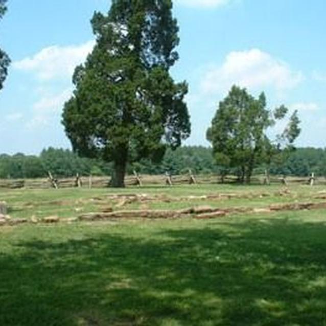 Photo of the foundations of the Robinson House at Manassas National Battlefield Park