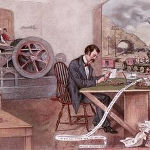 Lithograph showing industrial and technological advancements of the Civil War