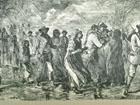 Print of African-Americans fleeing slavery in Maryland