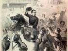 Sketch of General McClellan riding through Frederick