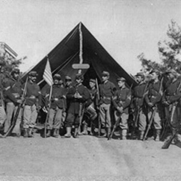 Photograph of men of the 22nd New York State Militia near by Harper's Ferry