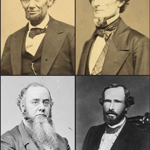 Collection of photographs of Abraham Lincoln, Jefferson Davis, Edwin Stanton, George W. Randolph