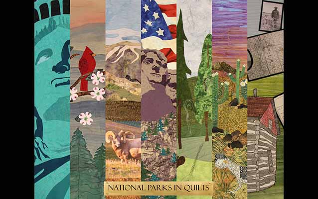 A collage of the centennial quilt collection