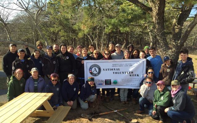AmeriCorps volunteers convene for group photo