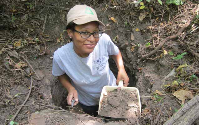 Showing excavated artifacts.