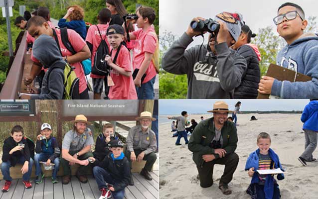 (L-R, clockwise from top left) Wertheim National Wildlife Refuge, Jamaica Bay Wildlife Refuge, Fire Island National Seashore, and Sandy Hook, NJ.