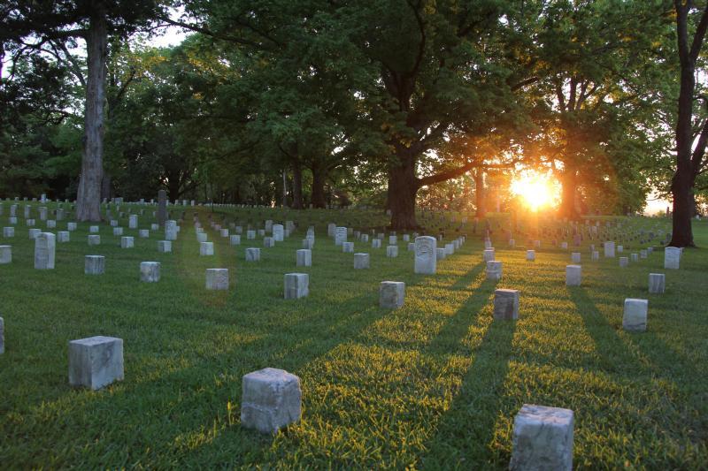 Sunrise in the Shiloh National Cemetery