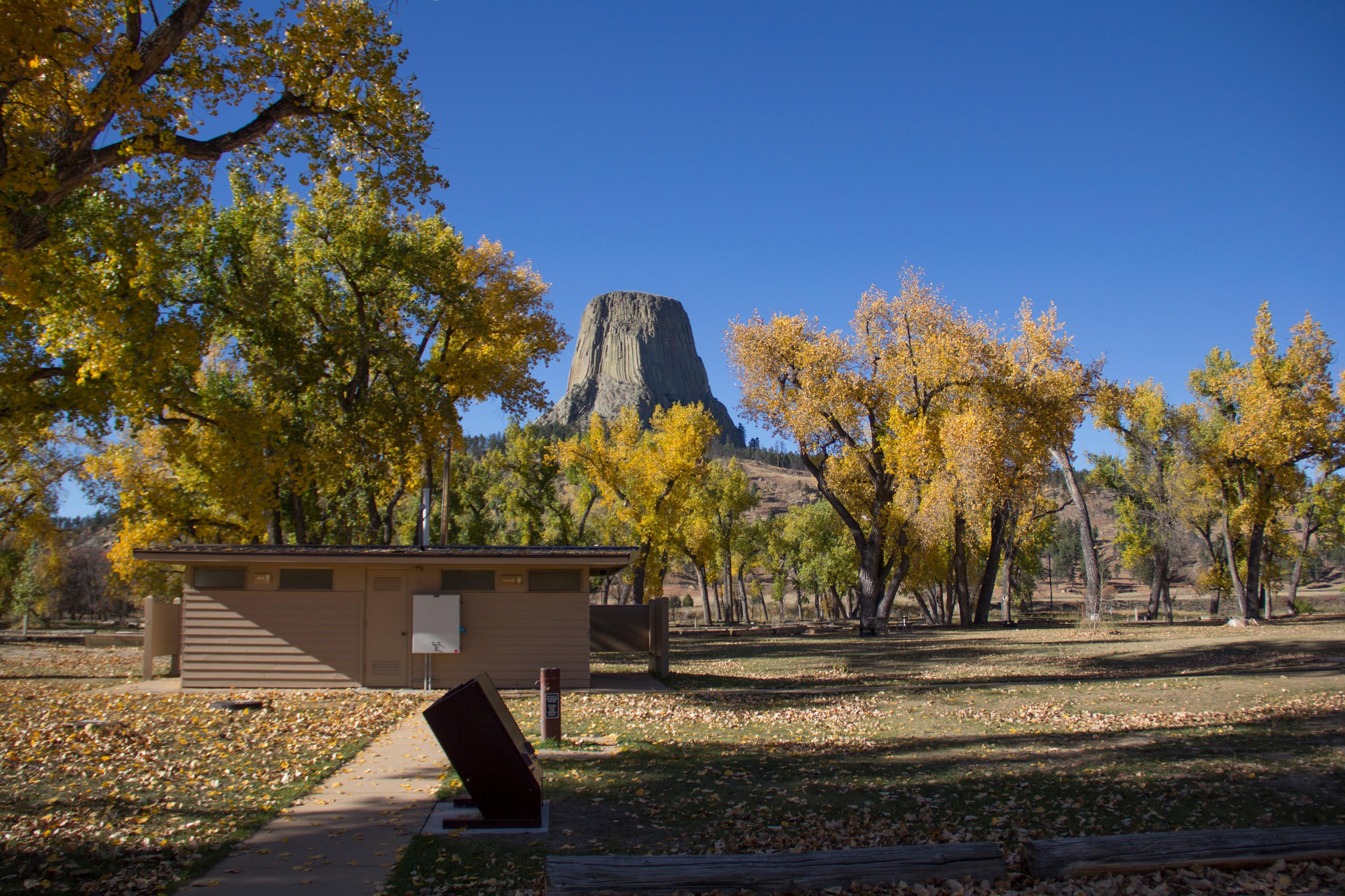 Campground with Devils Tower in the background