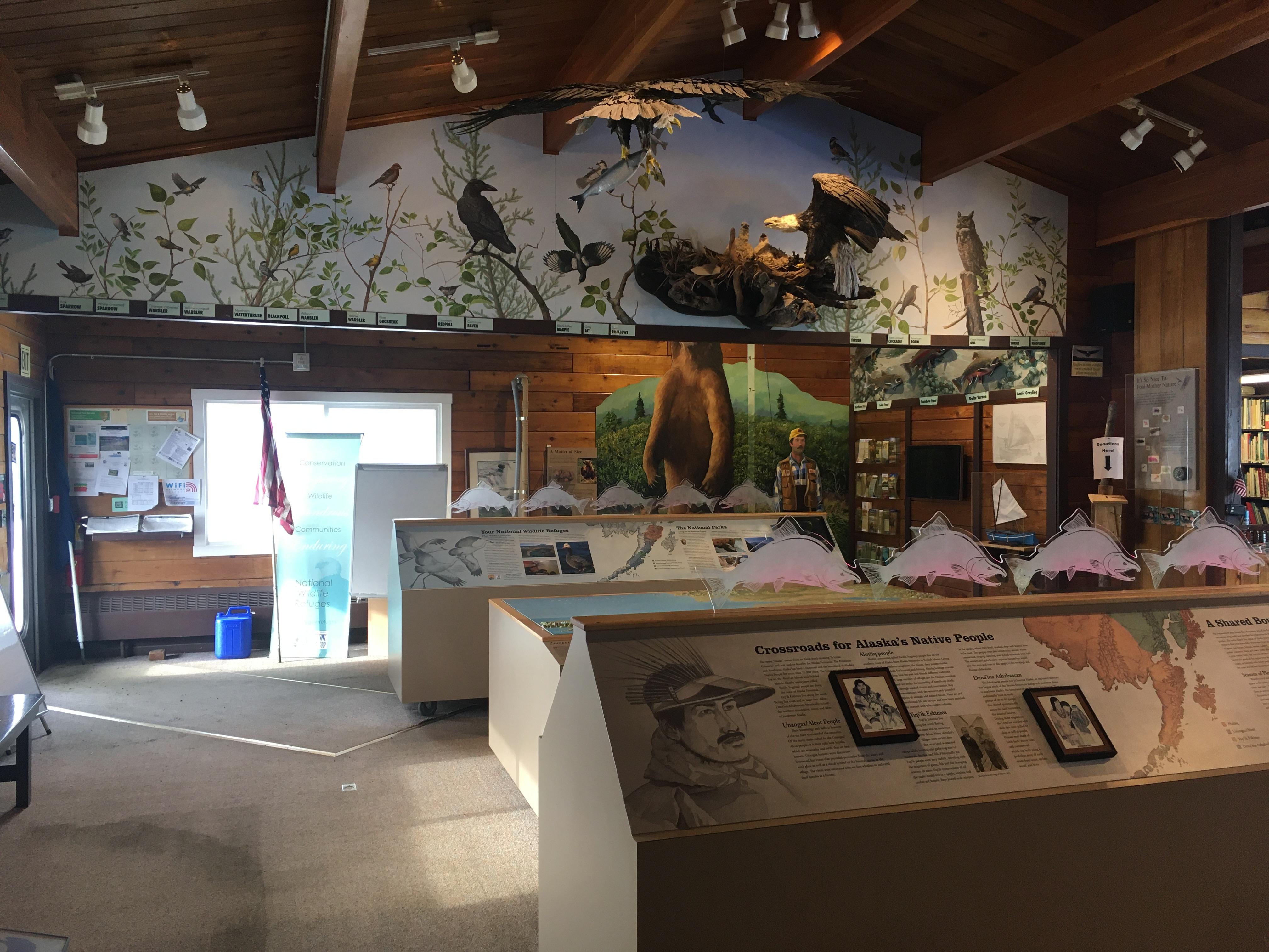 Exhibits showing resources of the King Salmon, Alaska area.