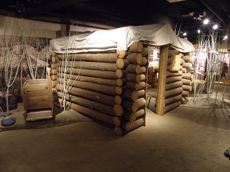 Miners cabin replica of Stampeders winter cabin