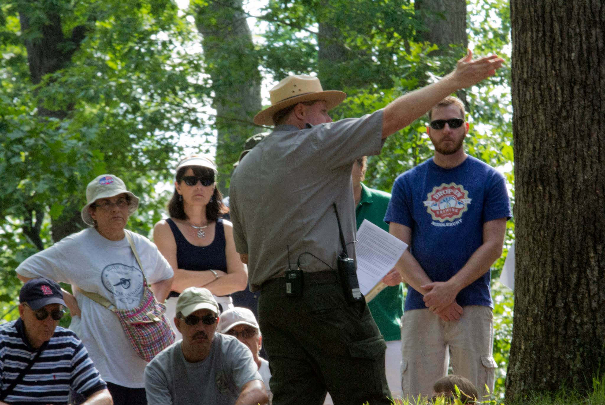 Ranger leading a tour at Cold Harbor