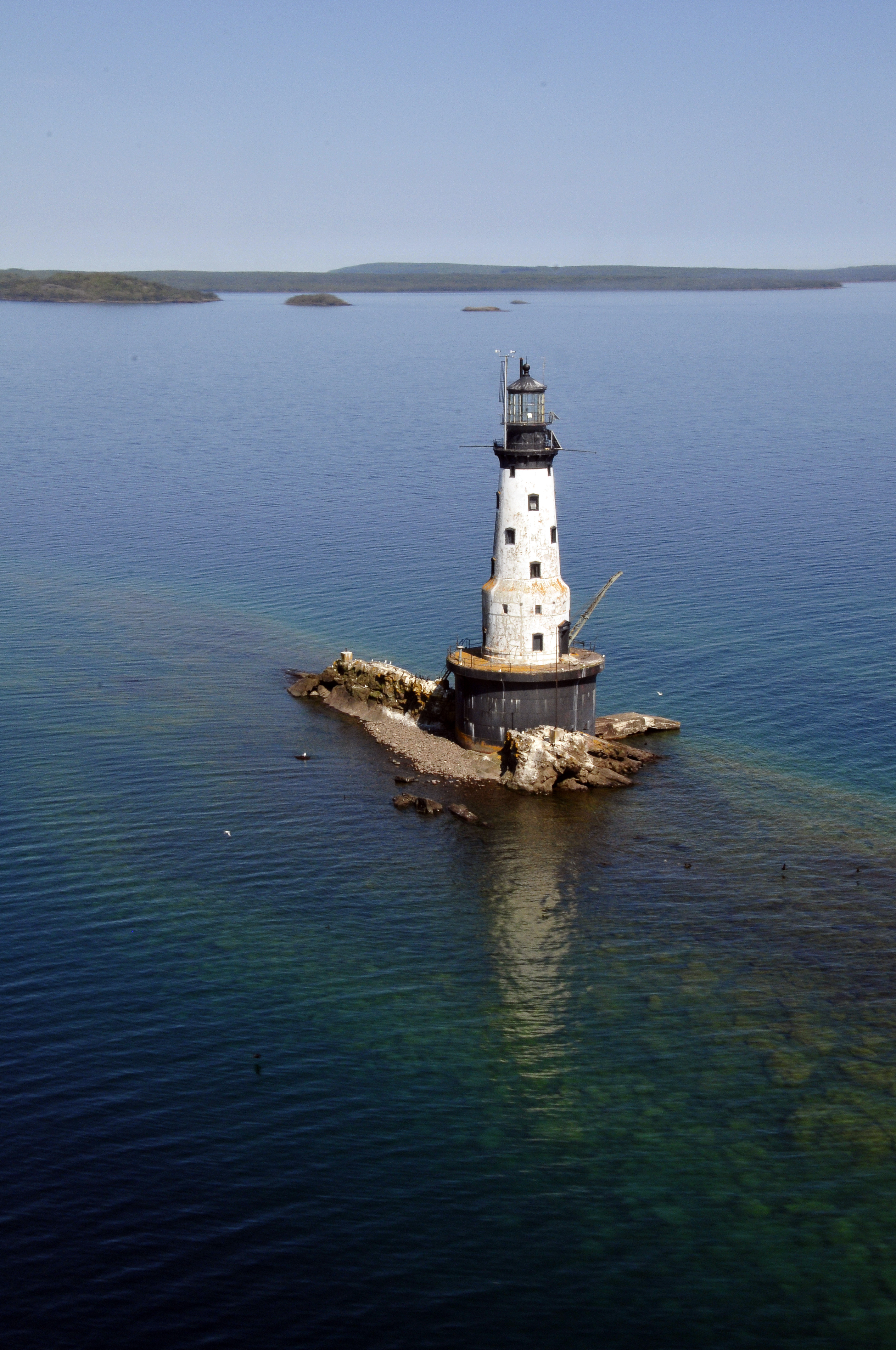 Aerial view of Rock of Ages Lighthouse