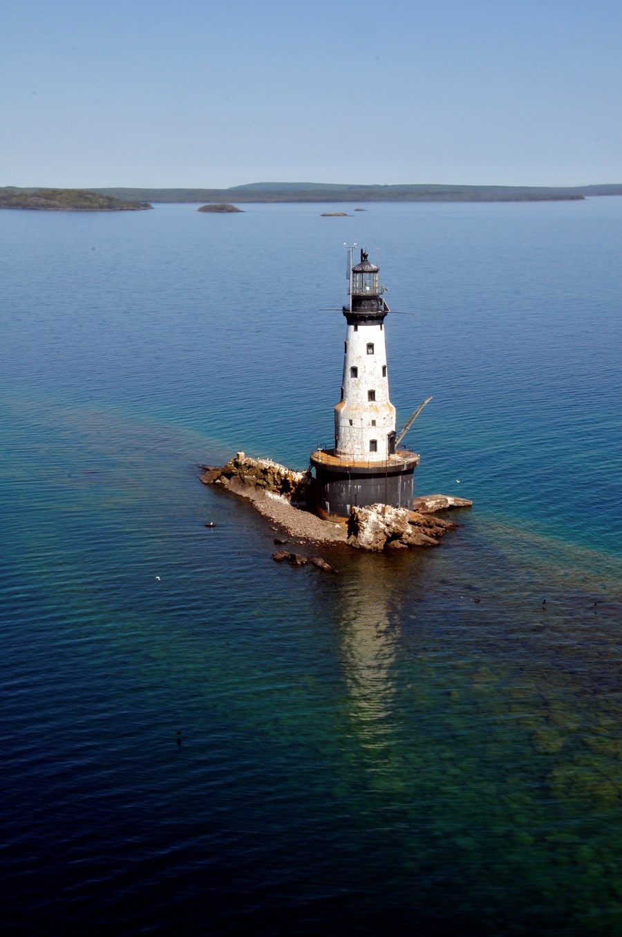 Aerial view of Rock of Ages Lighthouse