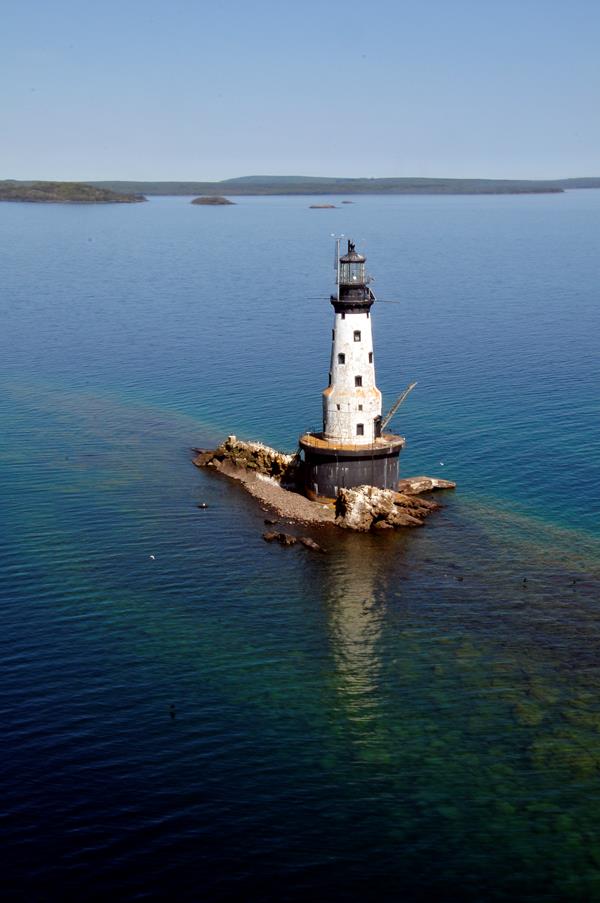 Aerial view of Rock of Ages Lighthouse