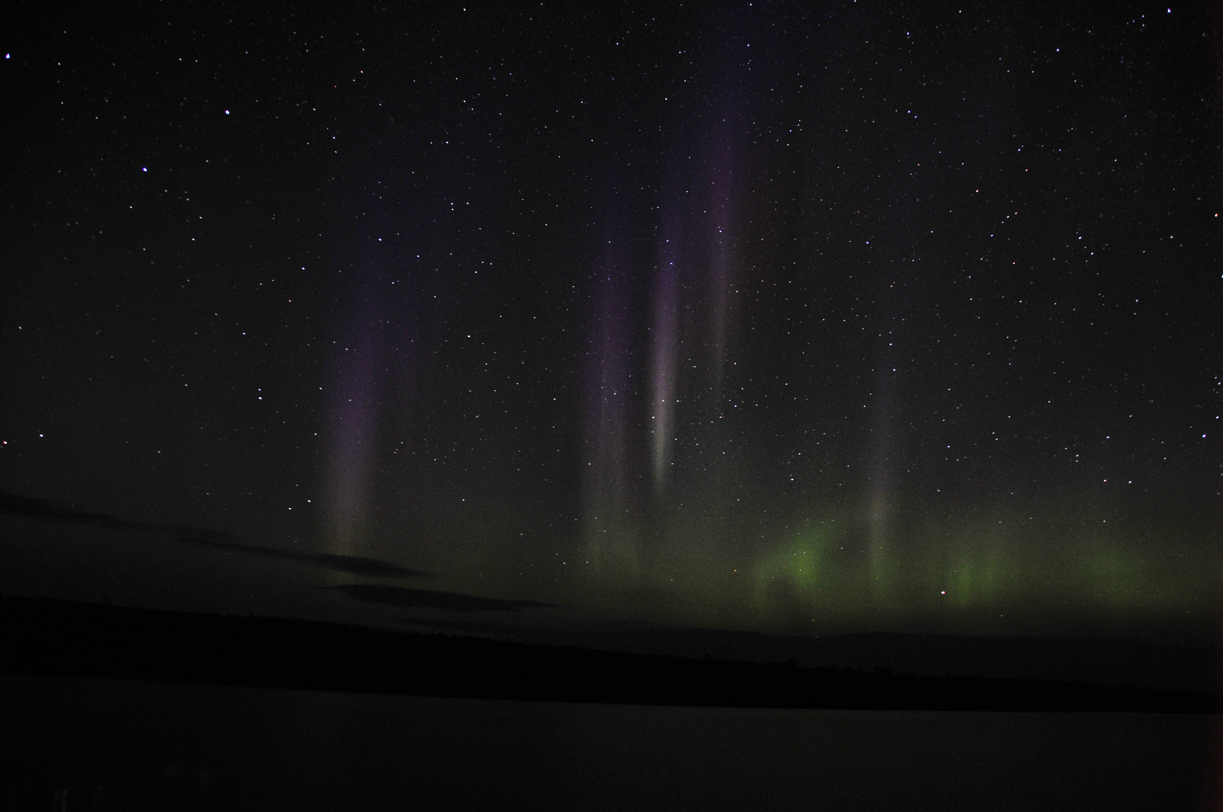 Diverse colored Aurora Borealis in the night sky