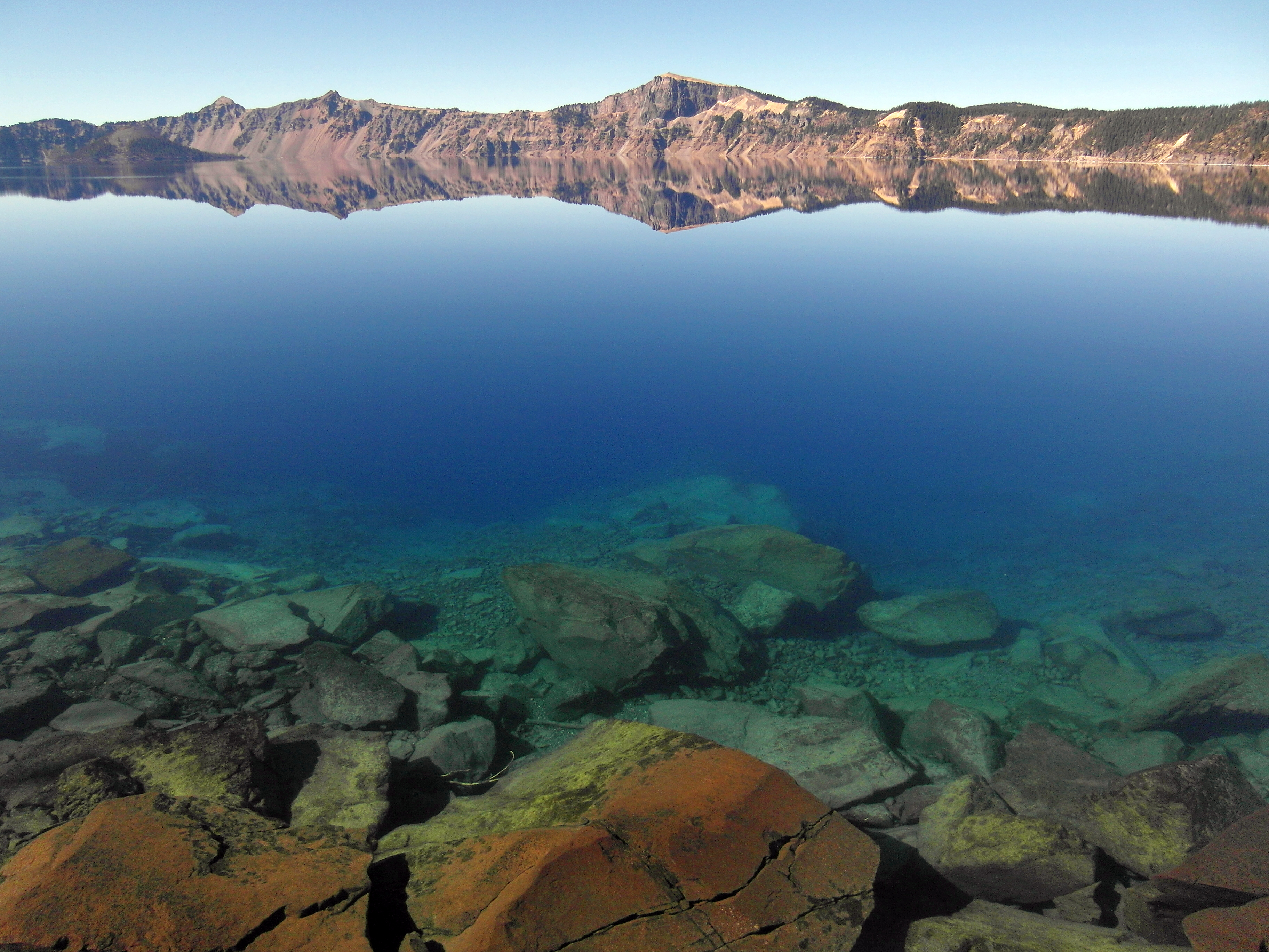 a view of Crater Lake from the lakeshore