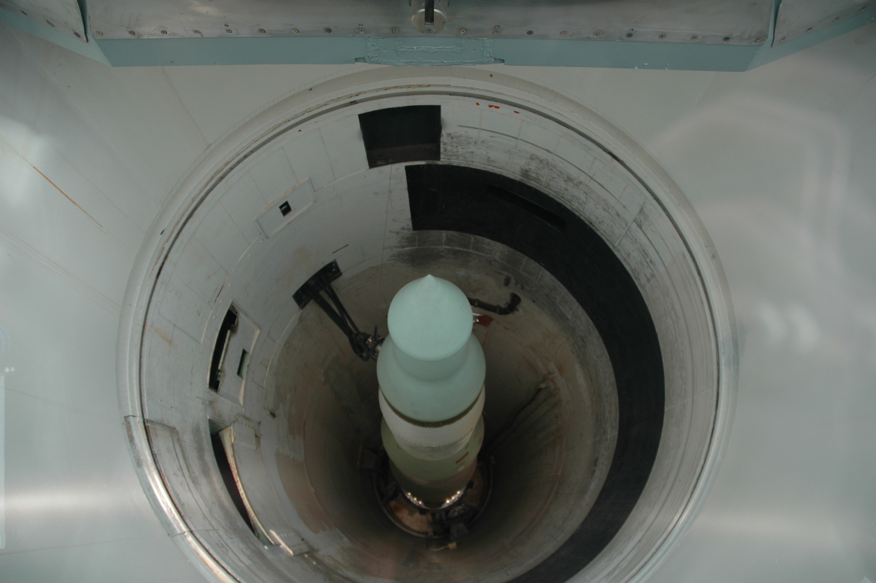 View down a silo at a nuclear missile