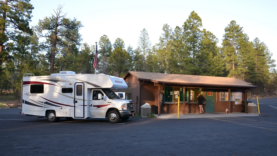 RV at Mather Campground during a Grand Canyon RV camping trip