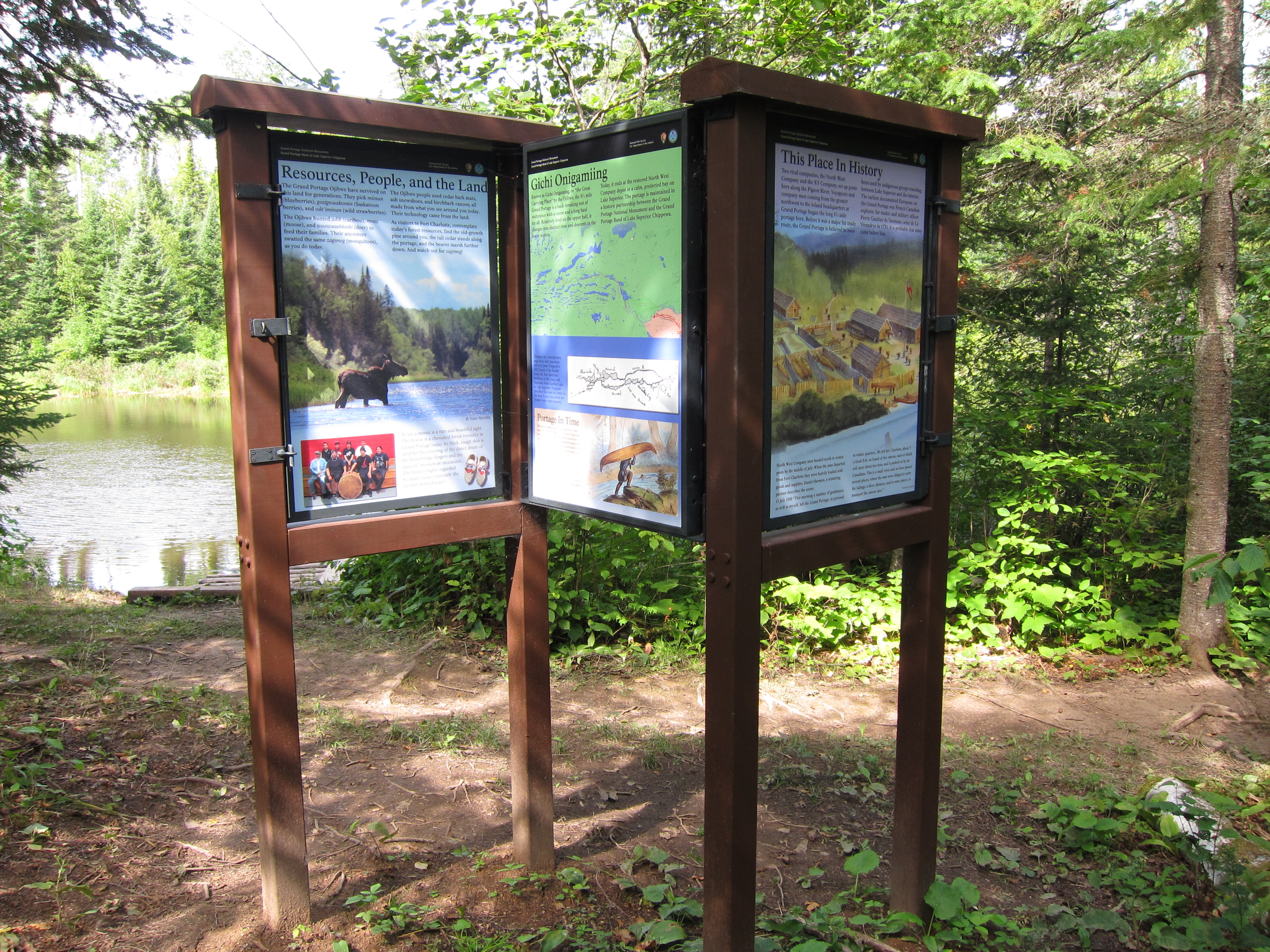 Colorful panels inform visitors about Fort Charlotte.