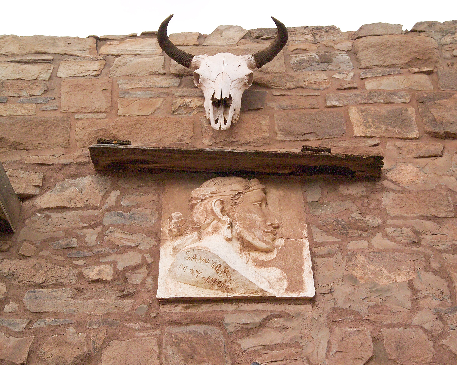Steer skull greets visitors.